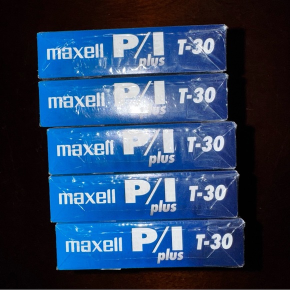 Maxell VHS P/I Plus T-30 Lot of 3 New & Factory Sealed - Picture 5 of 6
